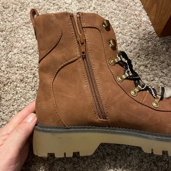 Style & Co. Faux Fur Combat Boots - Picture 7 of 8